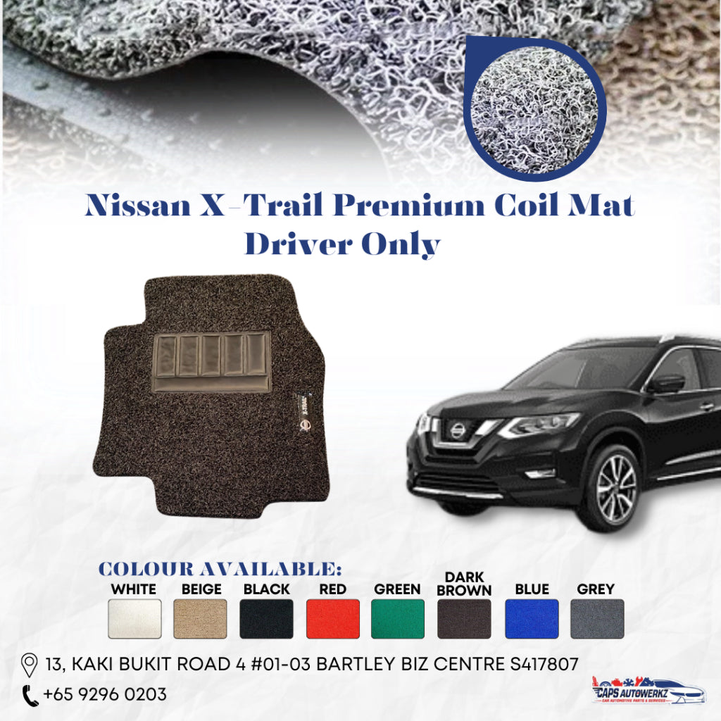 NISSAN X-TRAIL Premium Customized Single Color Coil Car Mats (3pcs) | Car Floor Mats / Carpet Carmat