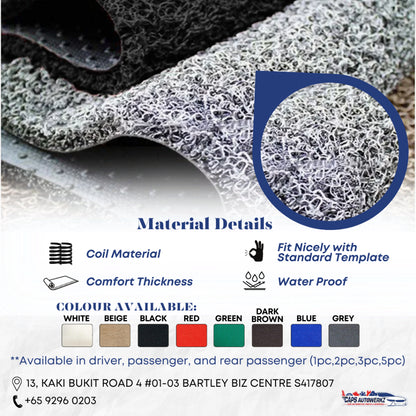 NISSAN X-TRAIL Premium Customized Single Color Coil Car Mats (3pcs) | Car Floor Mats / Carpet Carmat