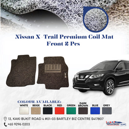 NISSAN X-TRAIL Premium Customized Single Color Coil Car Mats (3pcs) | Car Floor Mats / Carpet Carmat