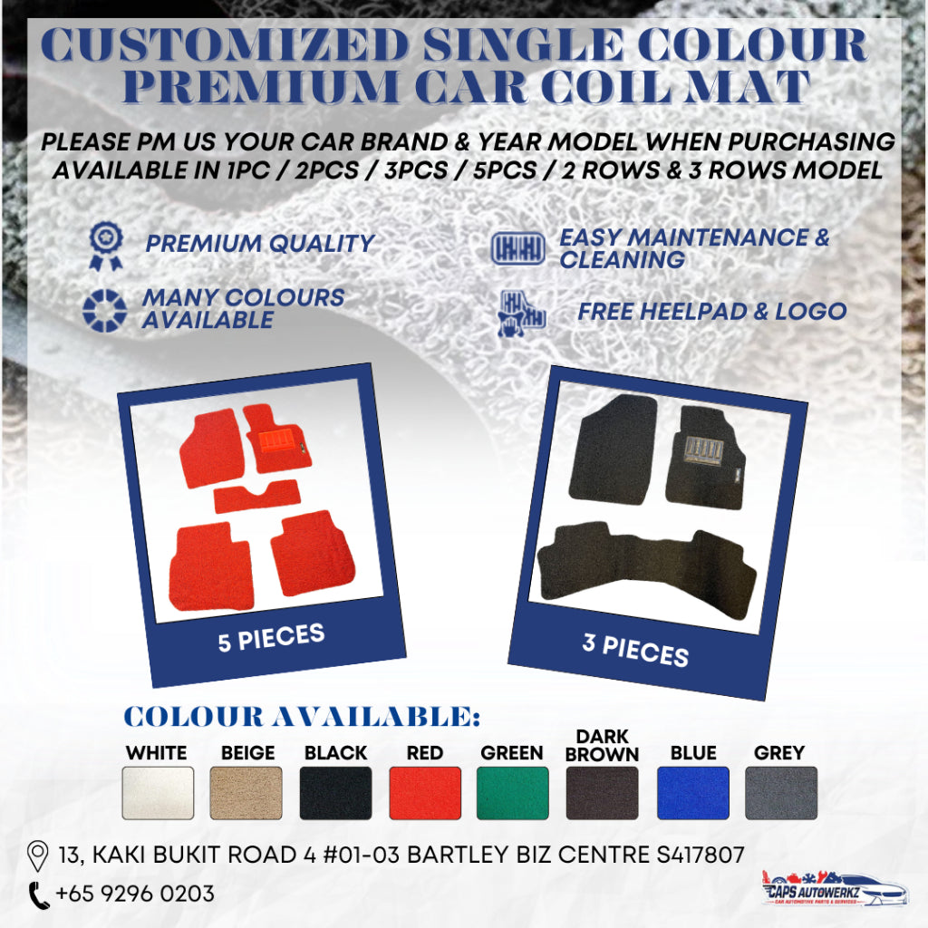 Premium Customized Car Mats Set for All Car Model /Anti-slip Waterproof Mat / Car Coil Mat / PM Car Model & Car Year!