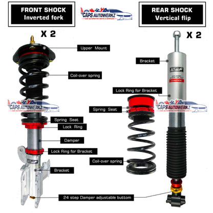 [INSTALL INCLUDED] AGT Performance Inverted Coilover | Premium Adjustable Suspension/Absorber