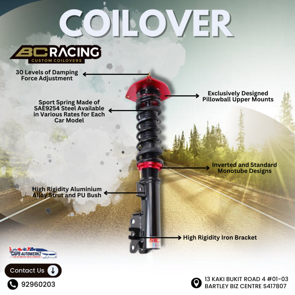 [INSTALL INCLUDED] BC Racing V1 Series Coilover Set SG | Adjustable Suspension | Height Adjustable
