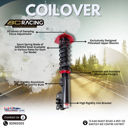 [INSTALL INCLUDED] BC Racing V1 Series Coilover Set SG | Adjustable Suspension | Height Adjustable