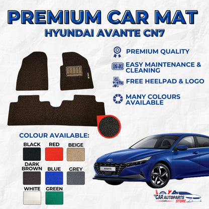 HYUNDAI AVANTE CN7 Premium Customized Coil Car Mats | Car Floor Mats / Carpet Carmat