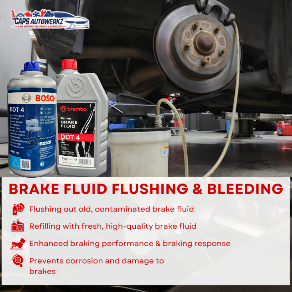 Car Services - Brake Fluid Flushing & Bleeding | Brembo / Bosch Dot 4 Brake Fluid Change
