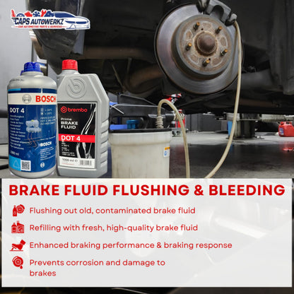 Car Services - Brake Fluid Flushing & Bleeding | Brembo / Bosch Dot 4 Brake Fluid Change