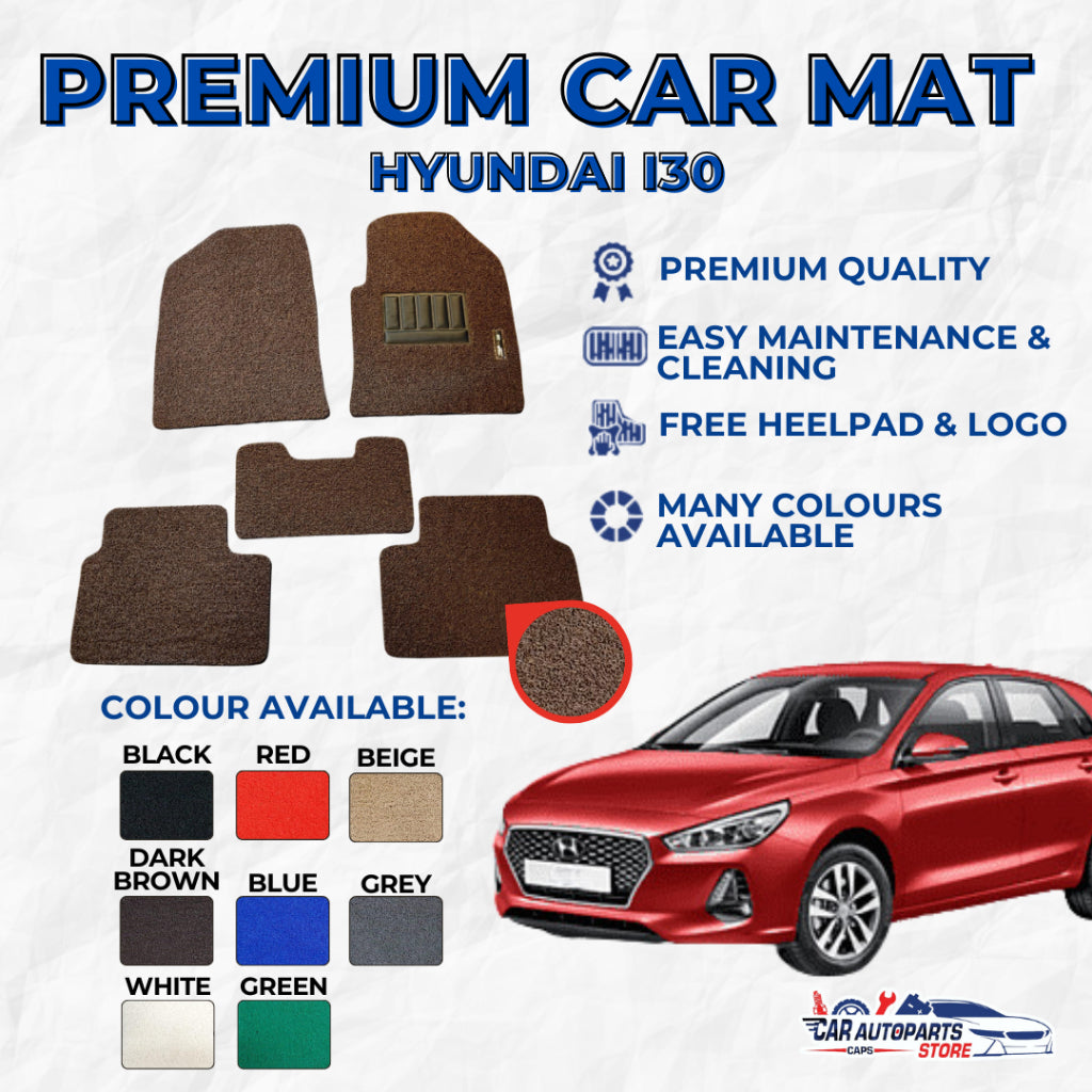 HYUNDAI I30 Premium Customized Single Color Coil Car Mats | Car Floor Mats / Carpet Carmat