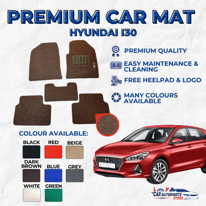HYUNDAI I30 Premium Customized Single Color Coil Car Mats | Car Floor Mats / Carpet Carmat