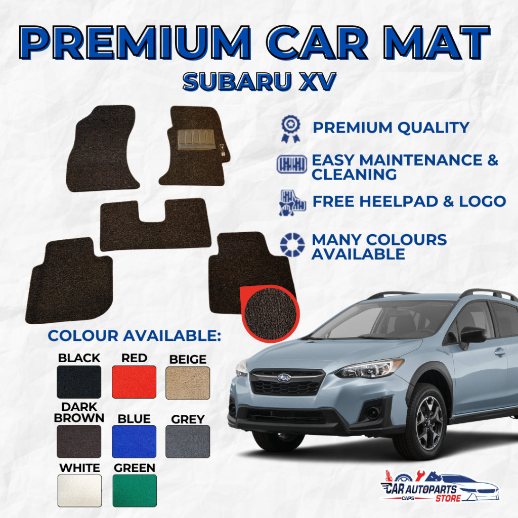 SUBARU XV Premium Customized Single Color Coil Car Mats (5pcs) | Car Floor Mats / Carpet Carmat