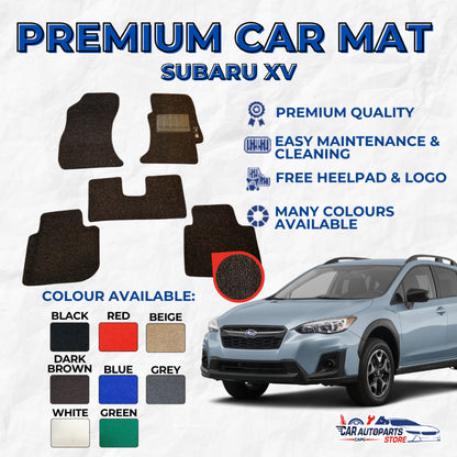 SUBARU XV Premium Customized Single Color Coil Car Mats (5pcs) | Car Floor Mats / Carpet Carmat