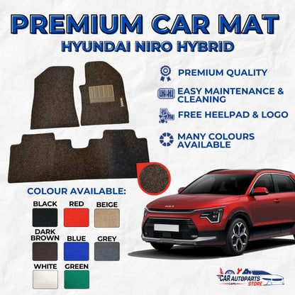 KIA NIRO HYBRID Premium Customized Single Color Coil Car Mats | Car Floor Mats / Carpet Carmat
