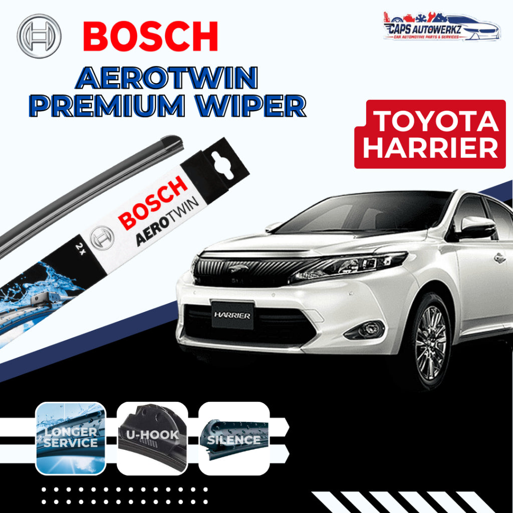 TOYOTA HARRIER BOSCH Car Front Wiper Set & Rear Wiper | Aerotwin Windscreen Wiper Blades XU60/XU80