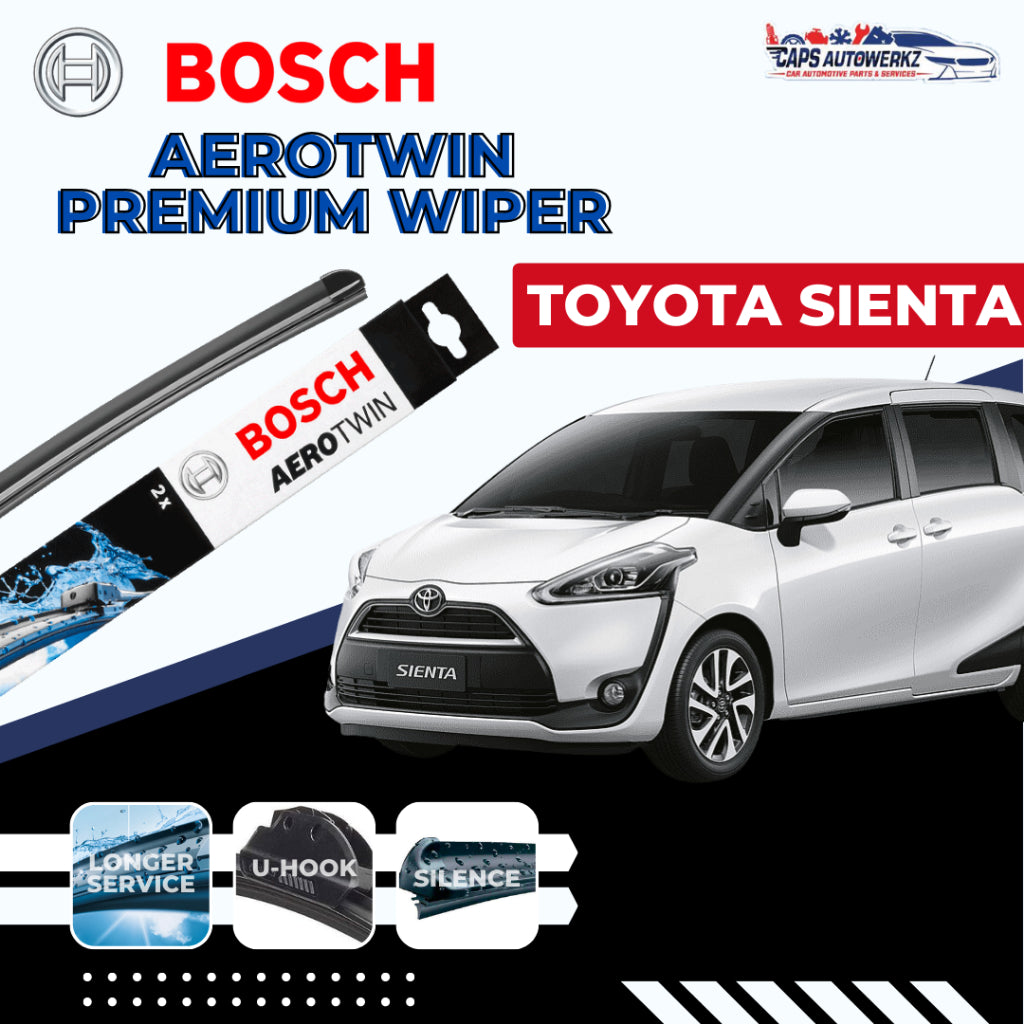 TOYOTA SIENTA BOSCH Aerotwin Car Front Wiper Set & Rear Wiper | Windshield Wiper Blades