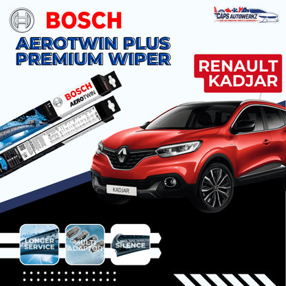 RENAULT KADJAR BOSCH Car Front Wiper Set & Rear Wiper | Premium Aerotwin Plus Windshield Wiper Blade