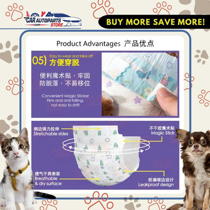 [🇸🇬 SG Ready Stock] Pet Disposable Diaper/Pampers/Female/Male/Remove Odours/Dogs Cats