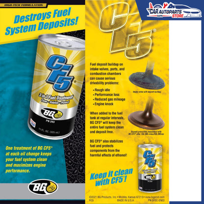 BG CF5® Fuel System Cleaner | Fuel Additive Catalytic System Cleaner Fuel Injector (Made in USA)