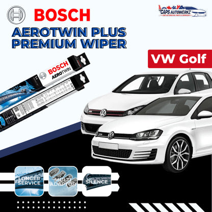 VOLKSWAGEN BOSCH Car Front Wiper Set | Premium Aerotwin Plus | VW Golf Jetta Passat Scirocco