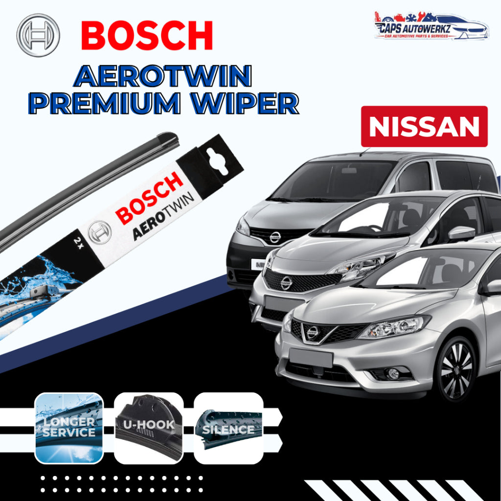 NISSAN BOSCH Aerotwin Car Front Wiper Set Wiper Blades | Note Qashqai NV200 NV350 X-trail