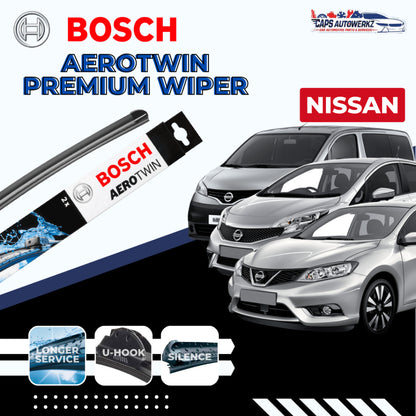 NISSAN BOSCH Aerotwin Car Front Wiper Set Wiper Blades | Note Qashqai NV200 NV350 X-trail