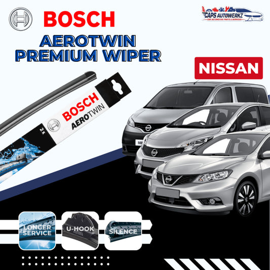 NISSAN BOSCH Aerotwin Car Front Wiper Set Wiper Blades | Note Qashqai NV200 NV350 X-trail