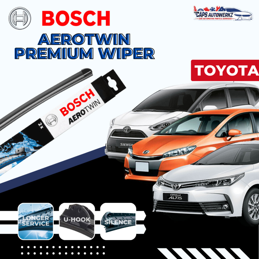 TOYOTA BOSCH Aerotwin Car Front Wiper Set / Rear Wiper | Vios Raize Hiace Harrier Noah Sienta CHR