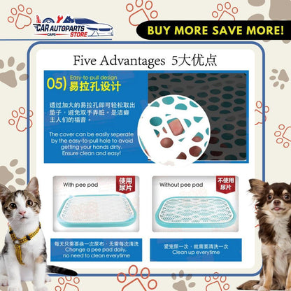 [🇸🇬 SG Ready Stock] Extra Large Pet Pee Tray Plastic Dog Training Pads Tray Toilet Mat Puppy Potty Training Urinary Trai