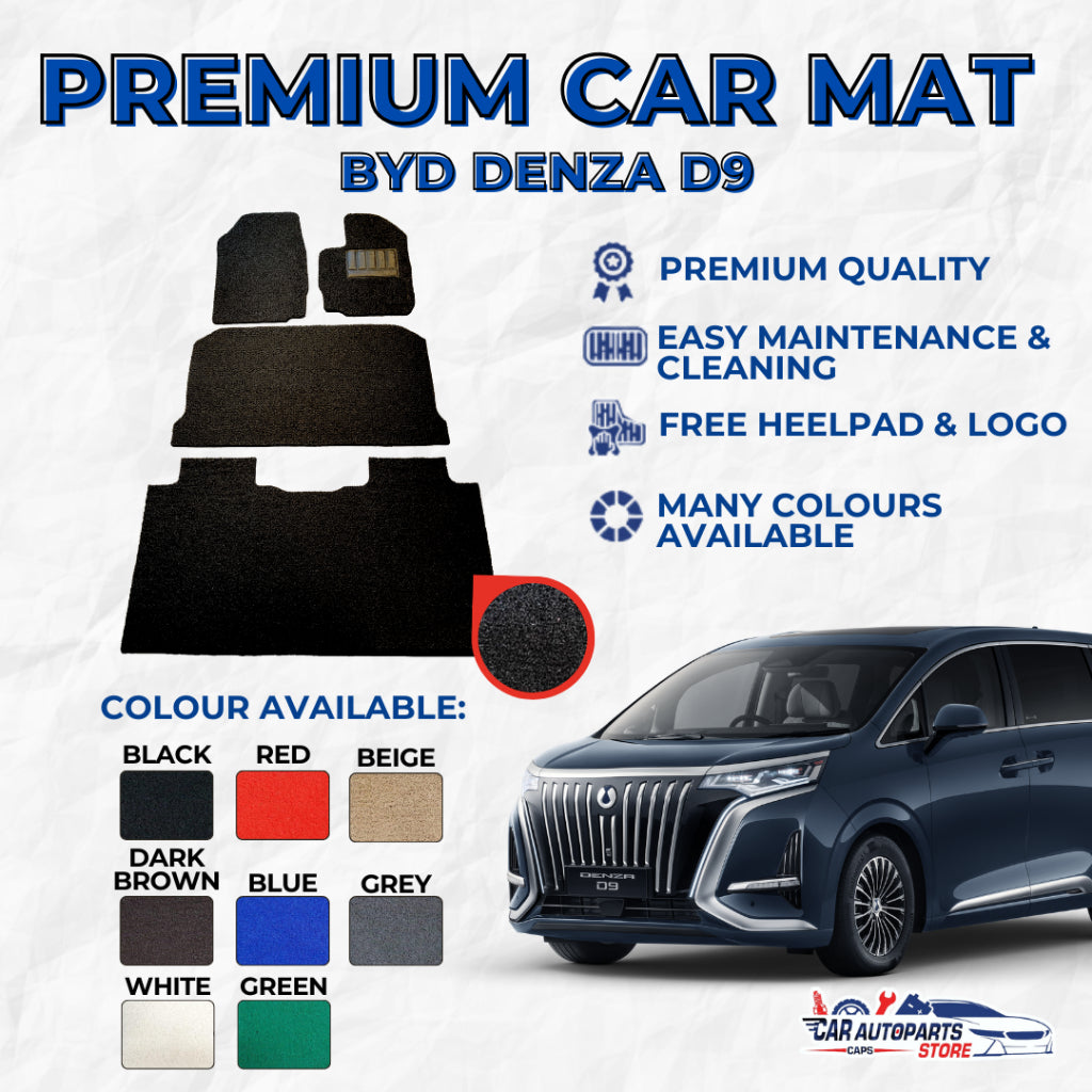 BYD DENZA D9 Premium Customized Single Color Coil Car Mats | Car Floor Mats / Carpet Carmat