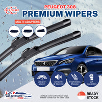 PEUGEOT 308 | CAPS CLEARZ Premium Car Wipers - Front Windshield Wiper Set