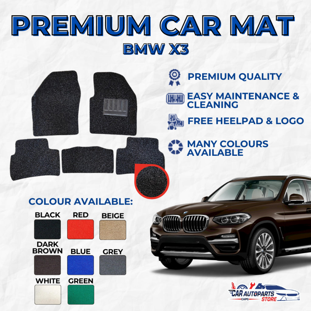BMW X3 Premium Customized Coil Car Mats | Car Floor Mats / Carpet Carmat
