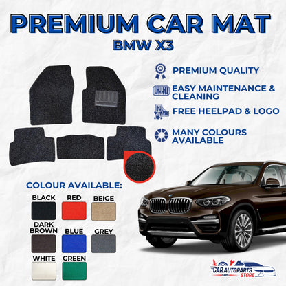 BMW X3 Premium Customized Coil Car Mats | Car Floor Mats / Carpet Carmat