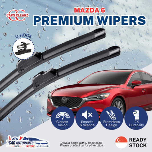 MAZDA 6 | CAPS CLEARZ Premium Car Wipers - Front Windshield Wiper Set