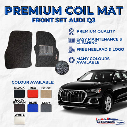 AUDI Q3 Premium Customized Single Color Coil Car Mats | Car Floor Mats / Carpet Carmat Waterproof