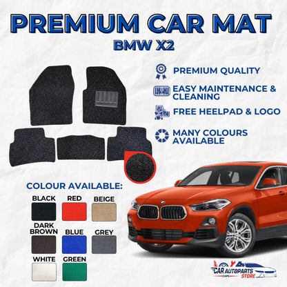 BMW X2 Premium Customized Coil Car Mats | Car Floor Mats / Carpet Carmat Set