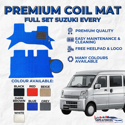 SUZUKI EVERY Premium Customized Single Color Coil Car Mats | Car Floor Mats / Carpet Carmat