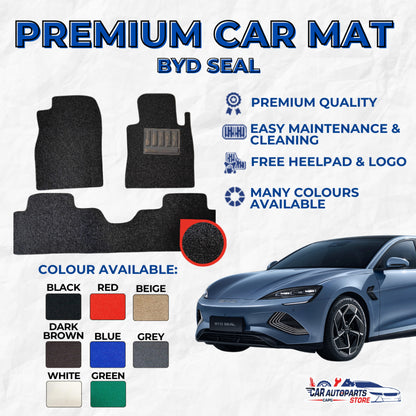 BYD SEAL Premium Customized Single Color Coil Car Mats | Car Floor Mats / Carpet Carmat