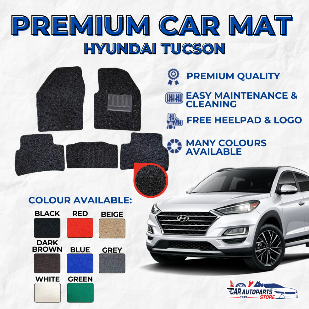 HYUNDAI TUCSON Premium Customized Coil Car Mats | Car Floor Mats / Carpet Carmat Set