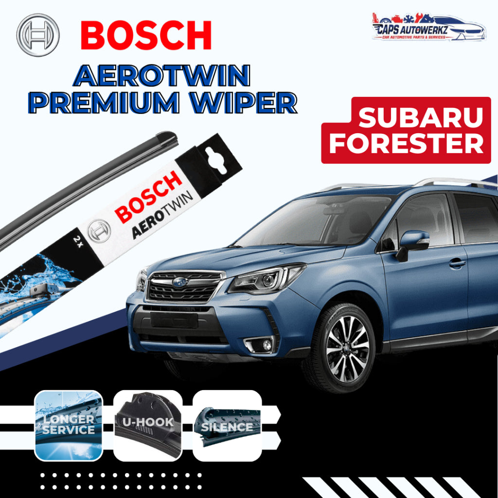 SUBARU FORESTER BOSCH Car Front Wiper Set & Rear Wiper | Premium Aerotwin Windshield Wiper Blades