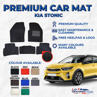 KIA STONIC Premium Customized Coil Car Mats | Car Floor Mats / Carpet Carmat Set