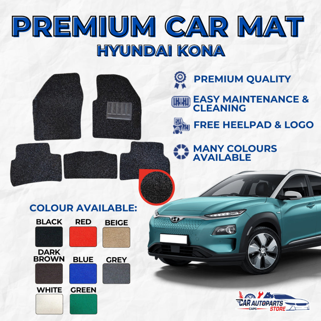 HYUNDAI KONA Premium Customized Coil Car Mats | Car Floor Mats / Carpet Carmat