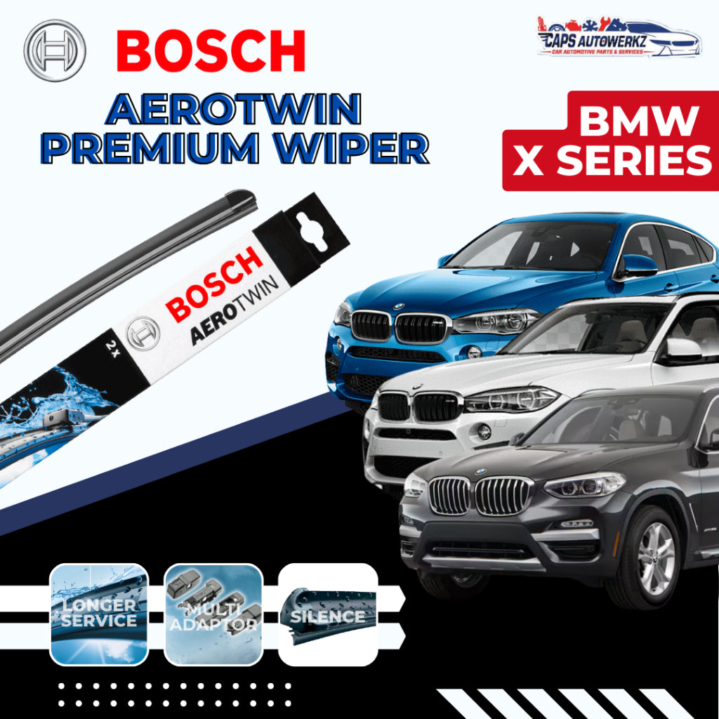 BMW X Series BOSCH Aerotwin Plus Car Front Wiper Set | X1 X3 X4 X5 X6 Windshield Rear Wiper Blades