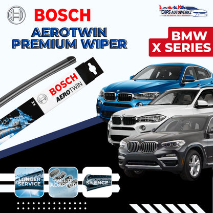 BMW X Series BOSCH Aerotwin Plus Car Front Wiper Set | X1 X3 X4 X5 X6 Windshield Rear Wiper Blades