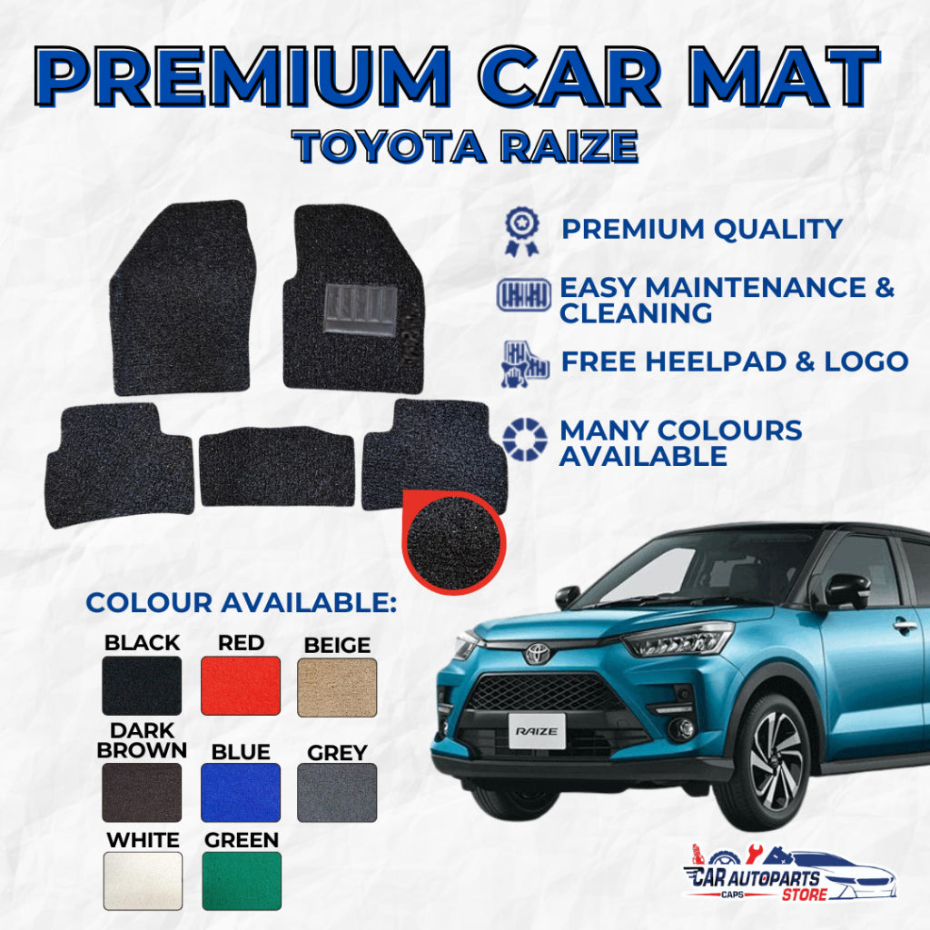 TOYOTA RAIZE Premium Customized Coil Car Mats | Car Floor Mats / Carpet Carmat Set