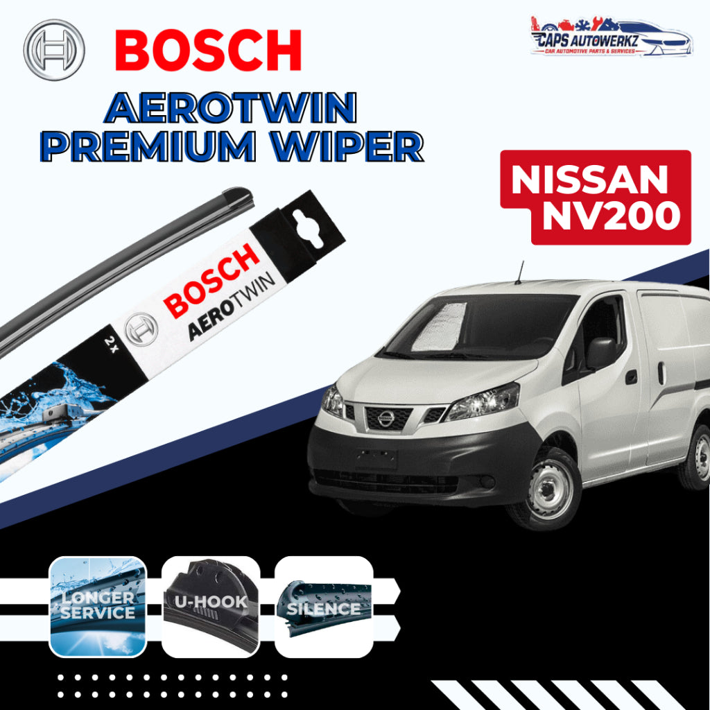 NISSAN NV200 / NV350 BOSCH Aerotwin Car Front Wiper Set & Rear Wiper | Windshield Wiper Blades