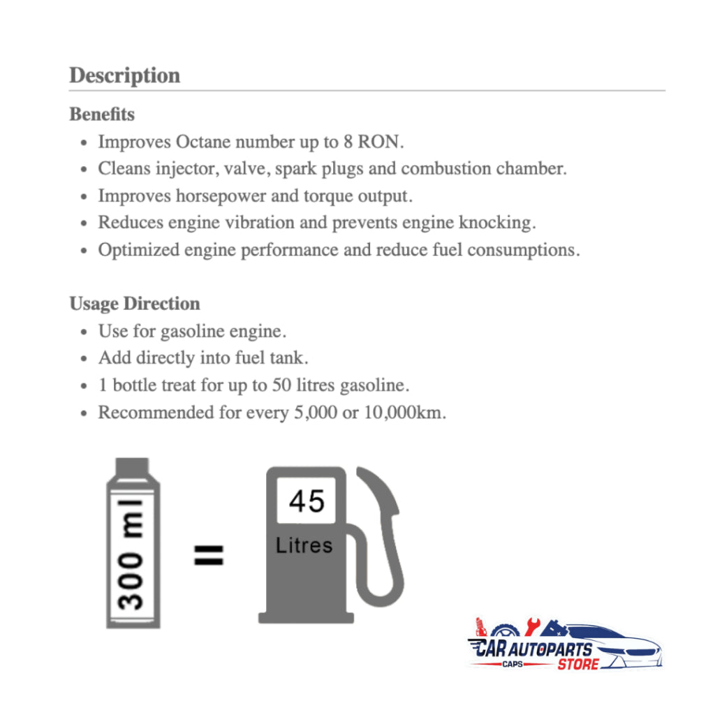 DUCATUS 2in1 Octane Booster (Made in Germany) 300ml | Car Fuel Additives Treatment Fuel Saver