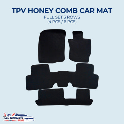Customized TPV Honeycomb Car Mats Set | Waterproof Car Floor Mat / Anti-slip Durable Rubber Carpet