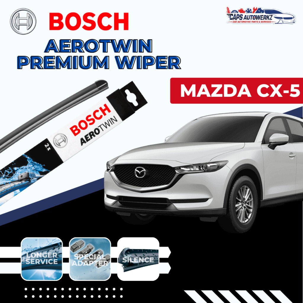 Mazda CX-5 BOSCH Aerotwin Car Front Wiper Set & Rear Wiper | Premium Windshield Wiper Blades