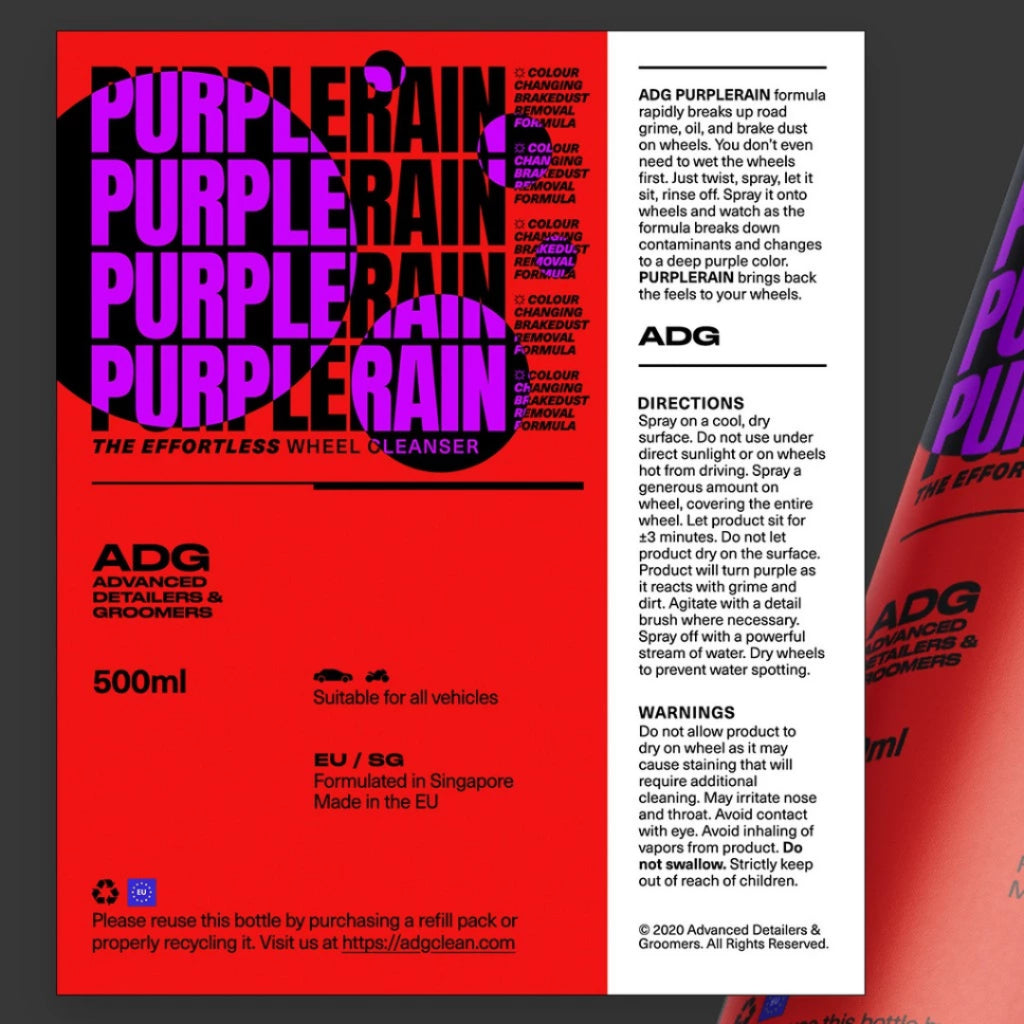 🇪🇺 ADG Premium Wheel Cleaner 500ml PURPLERAIN | Brake Dust Removal Car Rim Shine / Tyre Cleaning