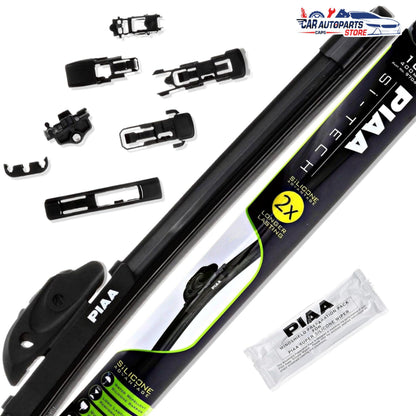 PIAA Silicone Flat Wiper Blade | Si-tech Premium Front Windscreen Car Wiper with Multi-Adaptors