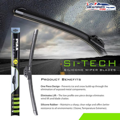 PIAA Silicone Flat Wiper Blade | Si-tech Premium Front Windscreen Car Wiper with Multi-Adaptors