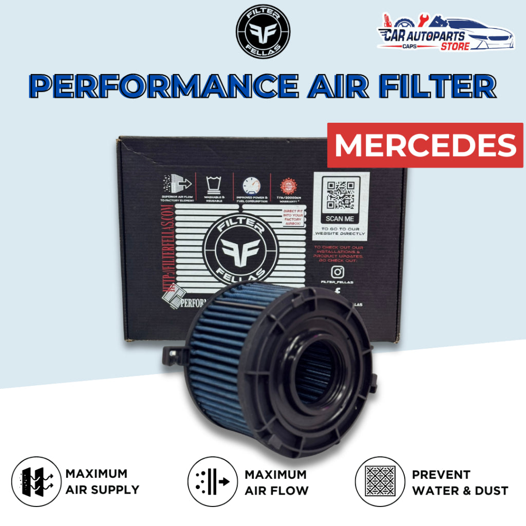 FELLAS Performance Air Filter for MERCEDES BENZ | Drop In Air Filter / Open Pod Washable MB